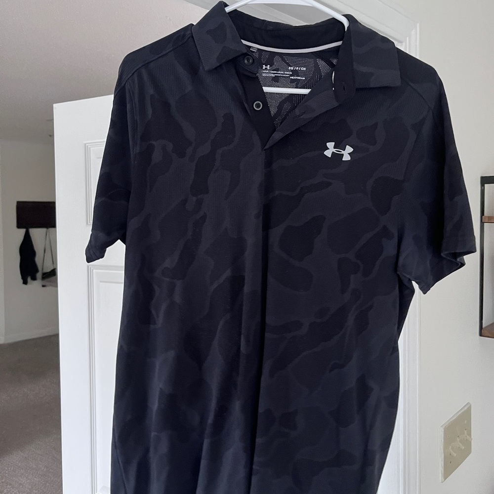 Under Armour Heat Gear Polo (Black/ Navy) Camo